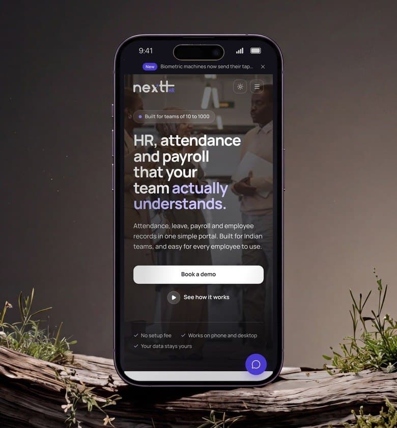nexttHR product screens